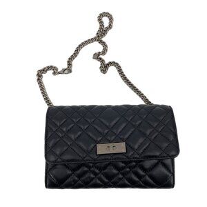 Kurt Geiger Black Classic Shoulder Bag | Silver Hardware